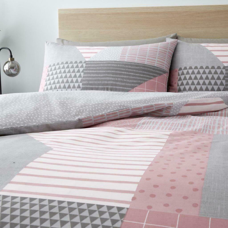 Fryar Percale Duvet Cover Set, Pink, Double