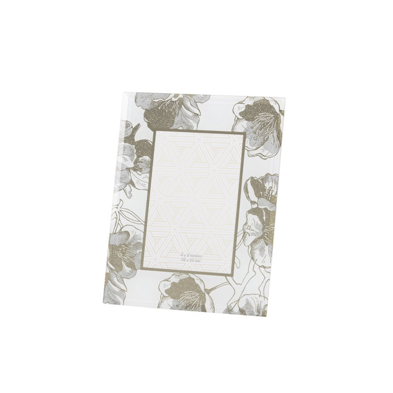 Foil Printing Glass Photoframe, 23 cm H x 18 cm W x 2 cm D
