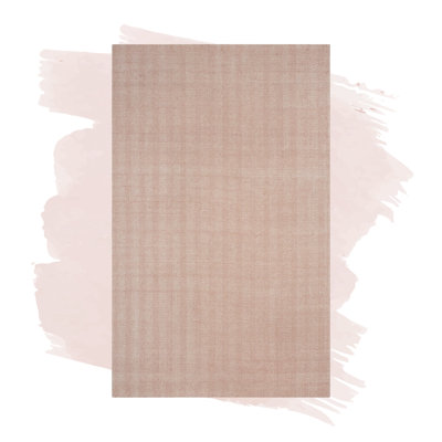 Tapis beige en laine et viscose tissé à la main Waelder