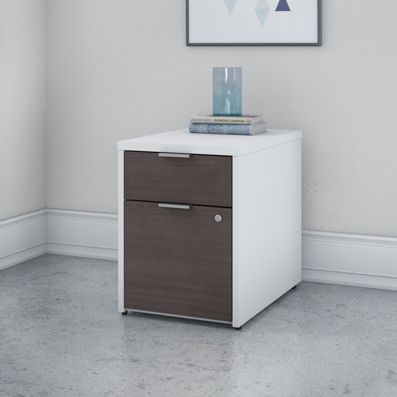 Jamestown 16'' Wide 2 -Drawer File Cabinet, White/Storm Gray