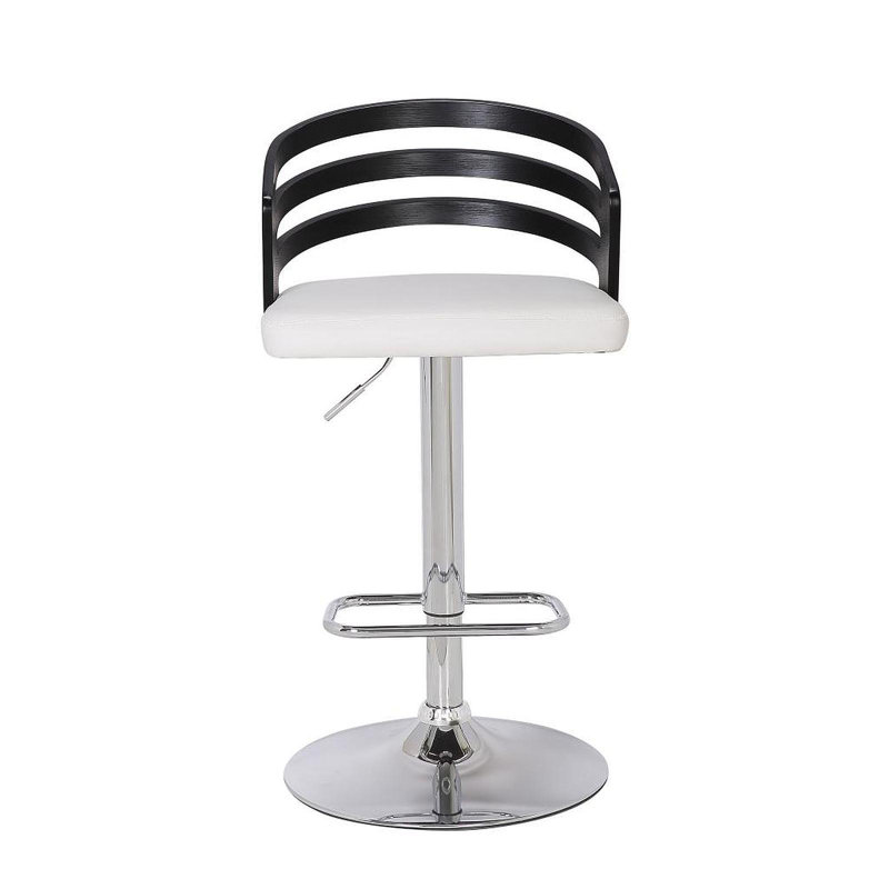 Tabouret de bar pivotant avec coussin Modern, Siège blanc / structure noire