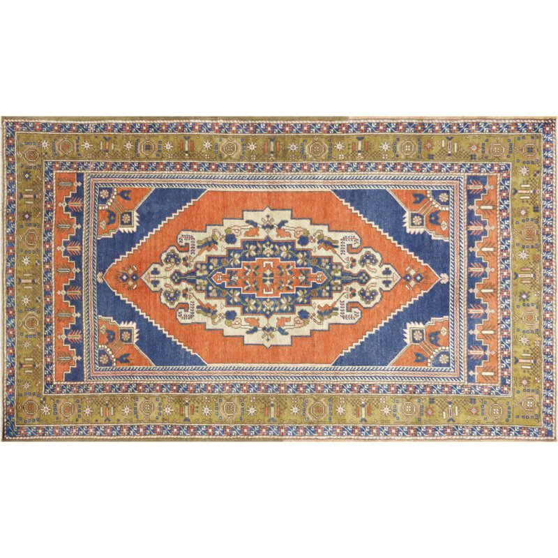 One-of-a-Kind 3'9" X 6'3" 1960s Wool Area Rug in