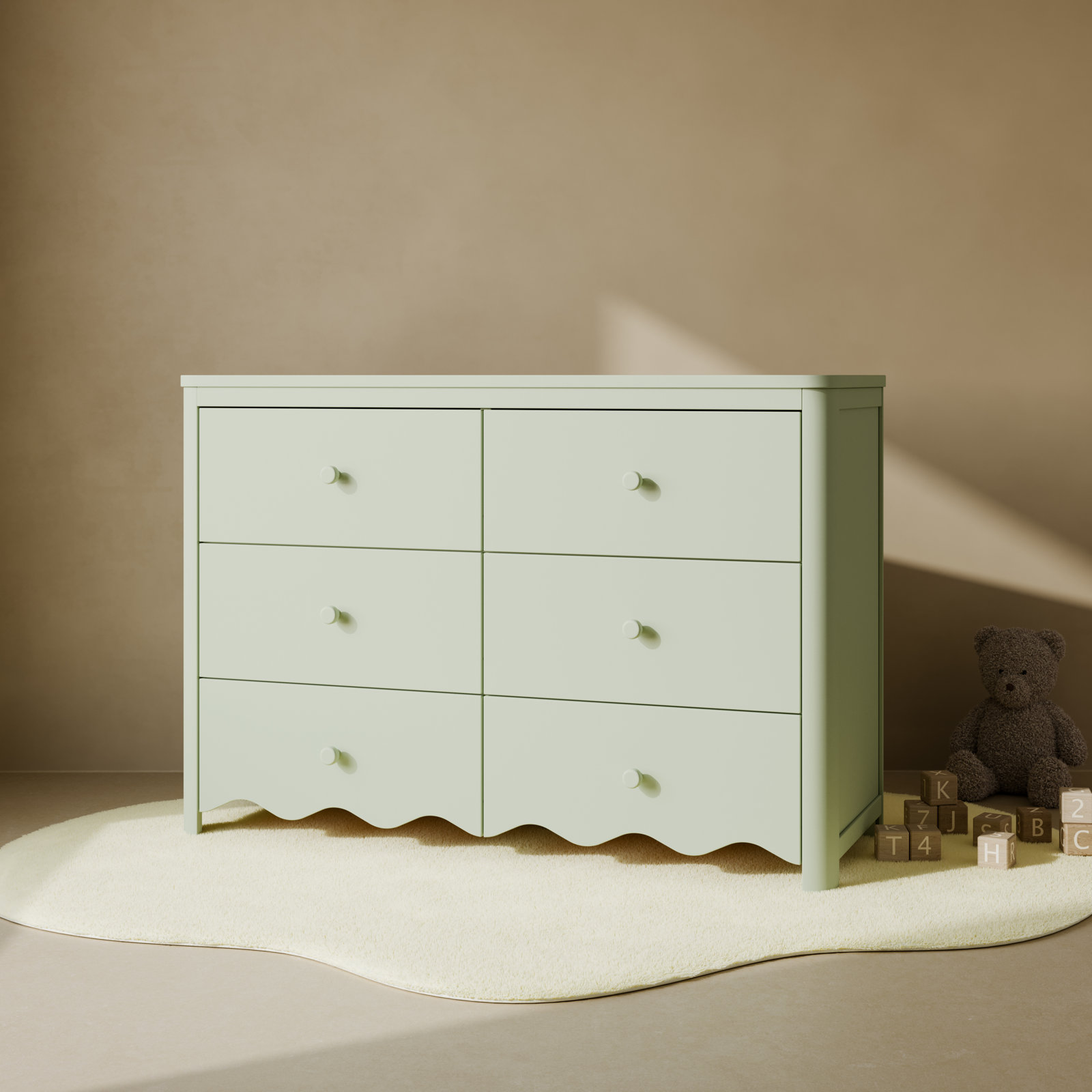 Casablanca 6 Drawer Dresser, Sage
