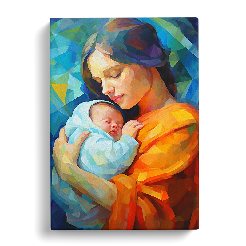 Mother And Baby Modern - Wrapped Canvas, 50cm H x 35cm W x 3cm D