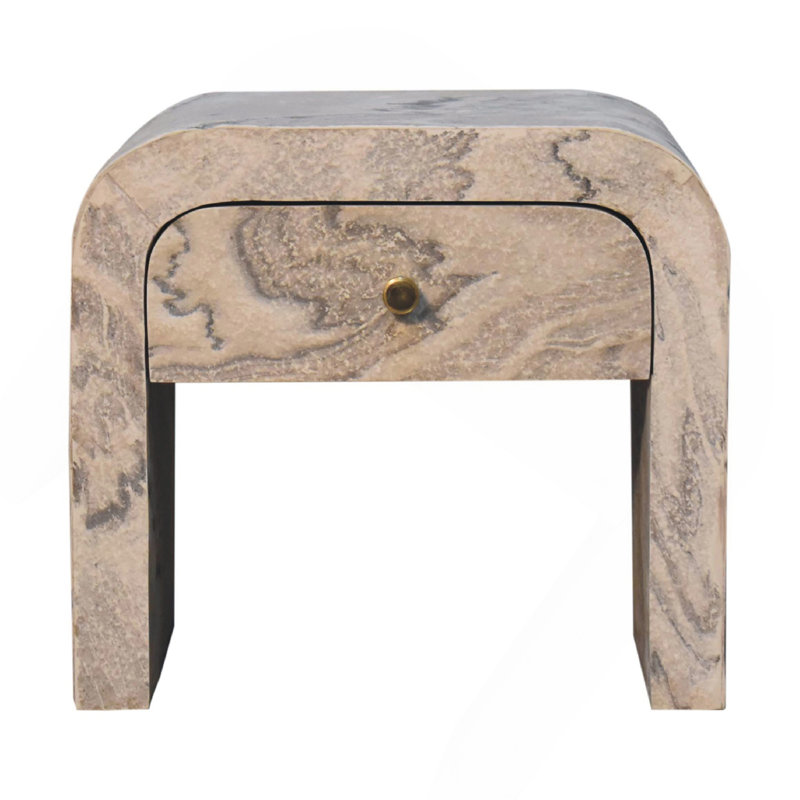 Table de chevet Nouveau, 1 tiroir, marbre