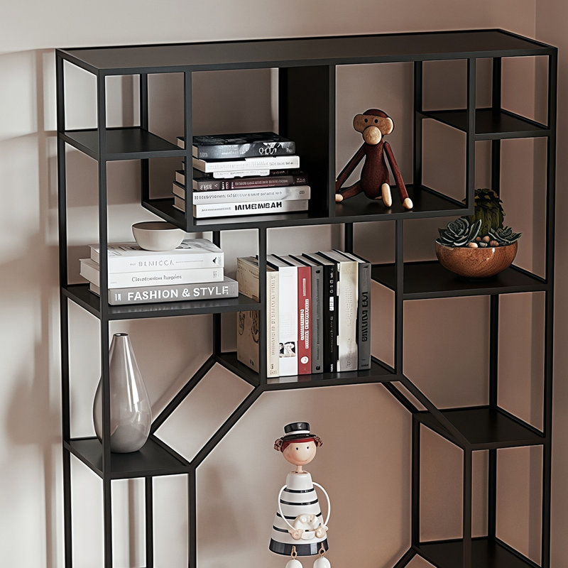 Bibliothèque pratique et polyvalente, (11 tablettes) H 70,8 po x l 35,4 po x P 11,8 po, Noir