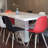 Border Extendable Metal Base Dining Table