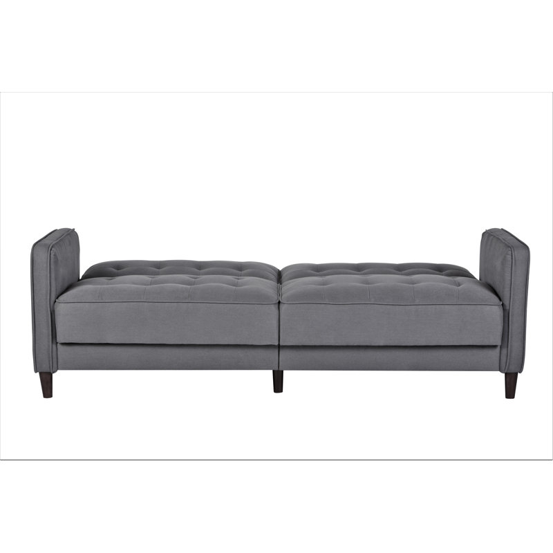 Aliscia Upholstered 81'' Sleeper Sofa, Dark Gray 100% Linen, Tufted 100% Linen