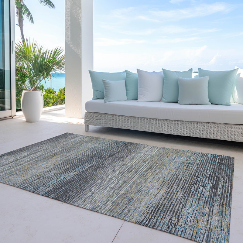 Tapis intérieur / extérieur gris Teya , 5' x 7'6"