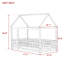 Lit simple en bois pour plancher de maison simple avec structure de toit, barrières de sécurité, naturel (ancien numéro de référence W504P286404)-991000616