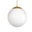 Luminaire suspendu 1 lumière avec globe en verre blanc et finition dorée