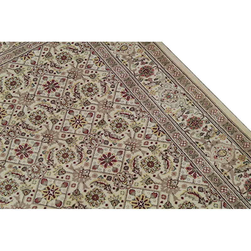 Wool Oriental Area Rug in Beige/Ivory