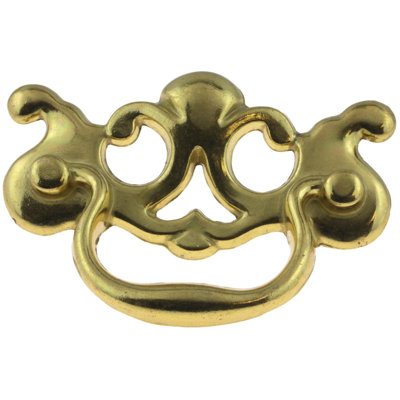 (5 Pack) 2-1/2 inch Chippendale Pull Polished Brass