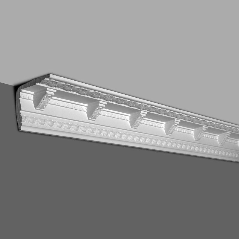 Polyurethane White Decorative Crown Moulding Set of 5