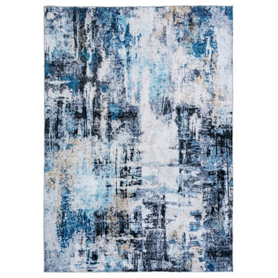 Washable Abstract Indoor Rug