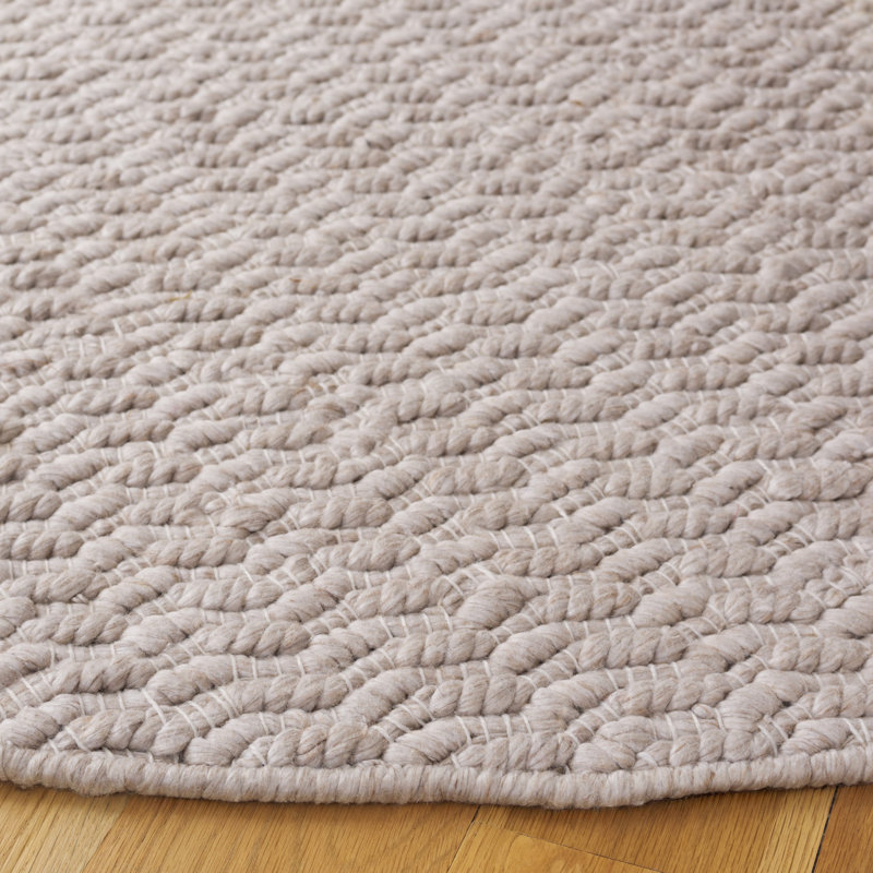 Tissé à la main Edens recyclé à la main P.E.T. Tapis beige, Rond 6 pi