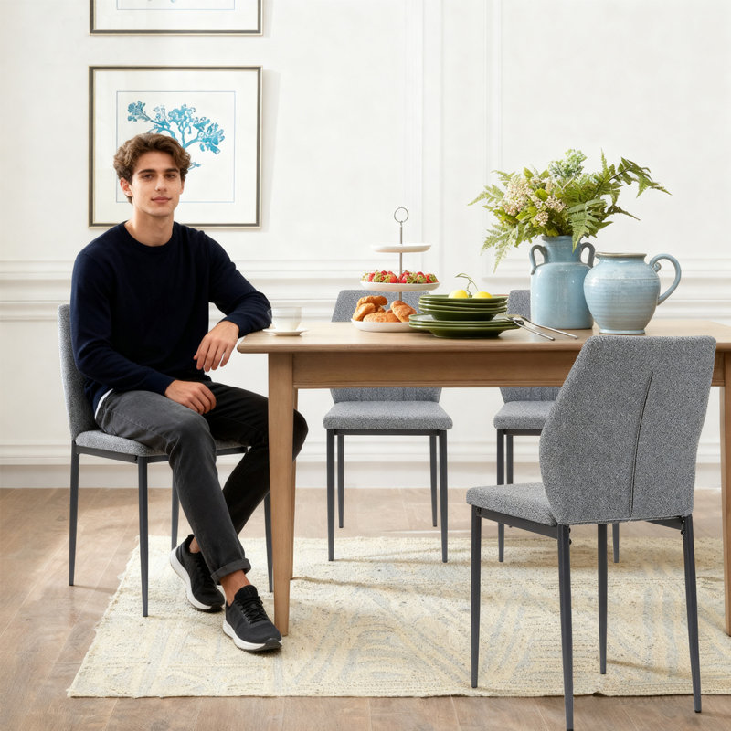 Chaise d'appoint rembourrée Modern, Gris foncé