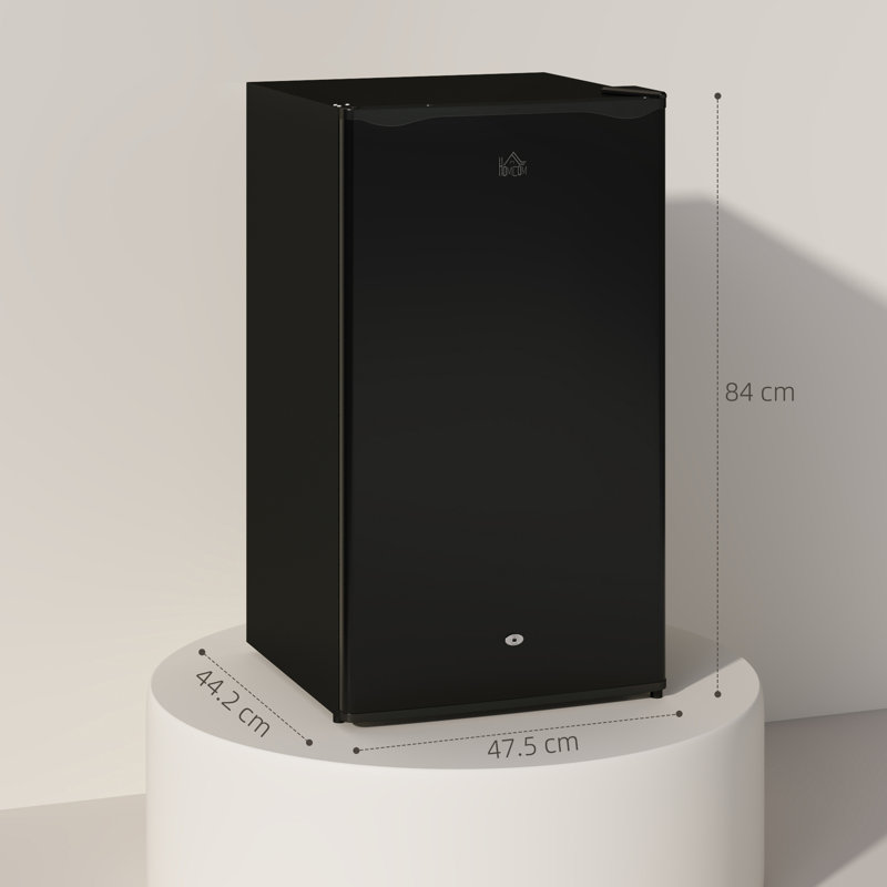 Brayden Studio 0.1m³ L Freestanding Mini Fridge with Freezer, Black