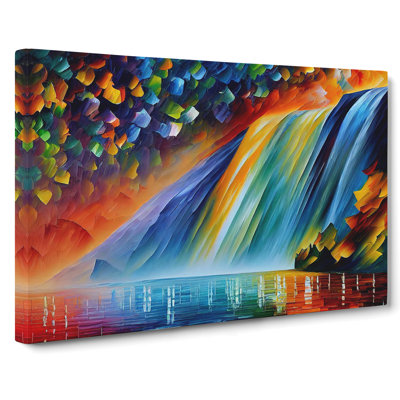 Glimmering River Waterfall Vol.4 - Wrapped Canvas Graphic Art