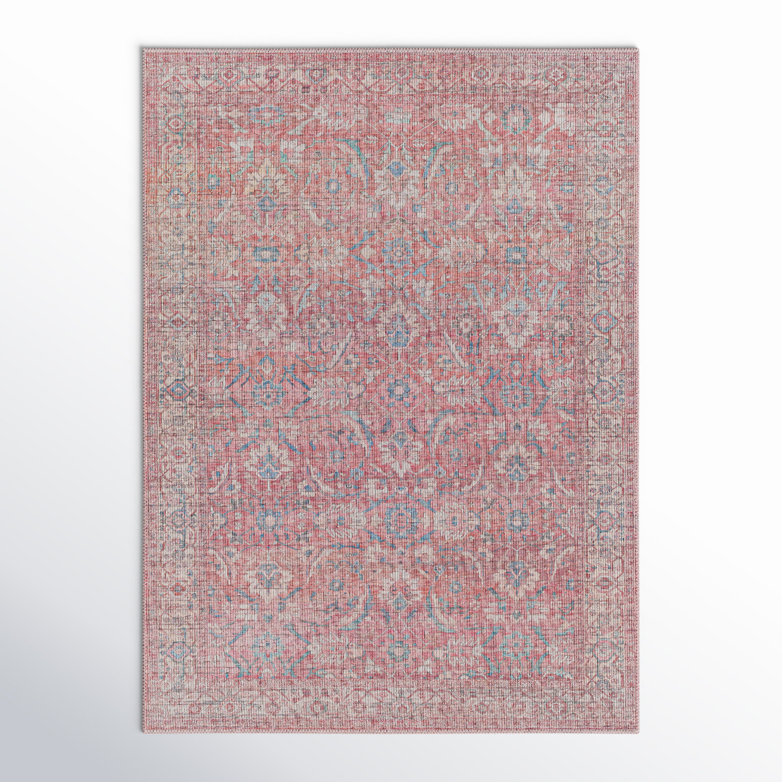 AllModern Gerardo Oriental Area Rug in Pink/Blue & Reviews | Wayfair