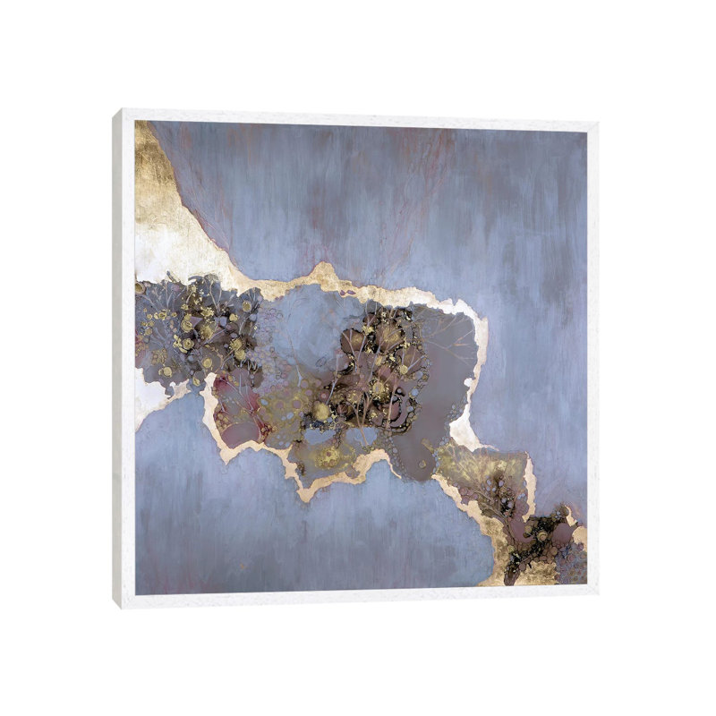 Eclipse by Mishel Schwartz - Painting on Canvas, 66.04cm H x 66.04cm W x 3.81cm D, White Floater Framed