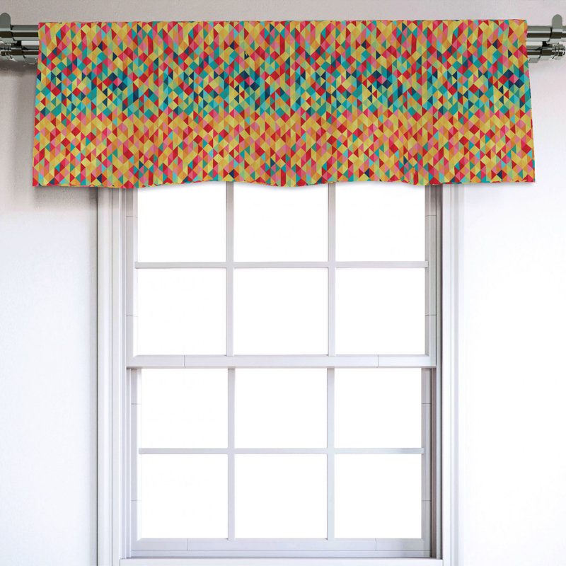 Sateen Abstract Ruffled Window Valance