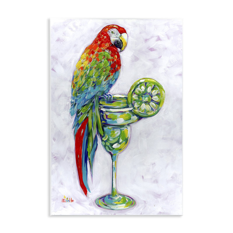 «Perroquet margarita» par Estelle Grengs, H 15 po x l 10 po