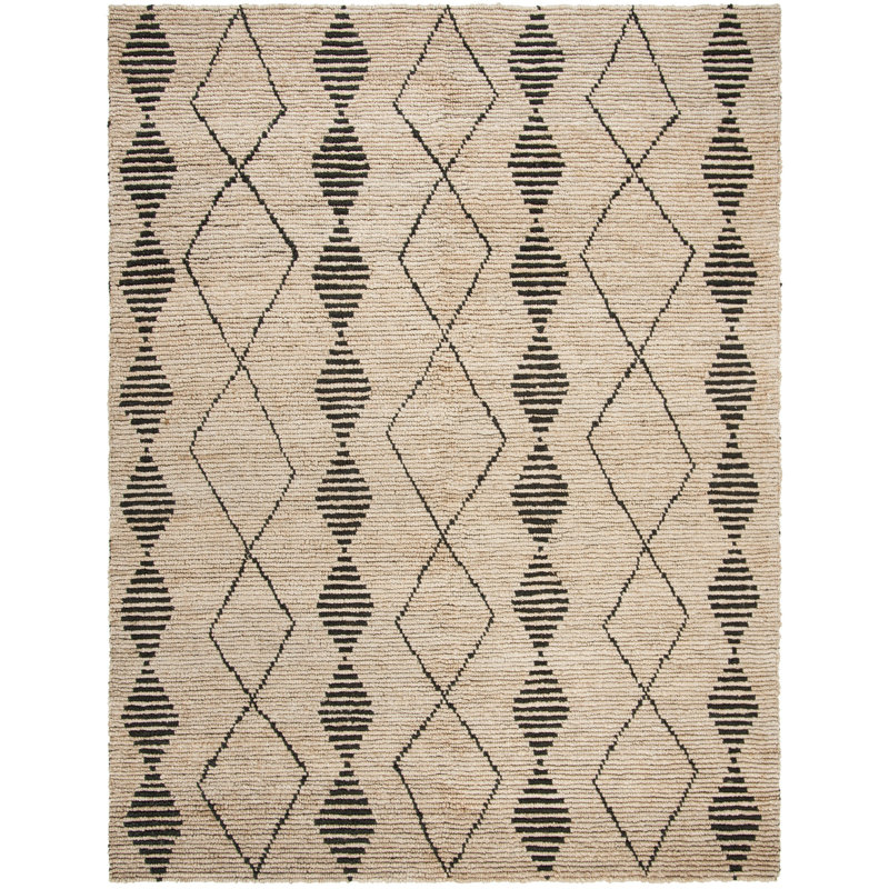 Geometric hand-woven jute rug Trotter, Rectangle 8 pi x 10 pi