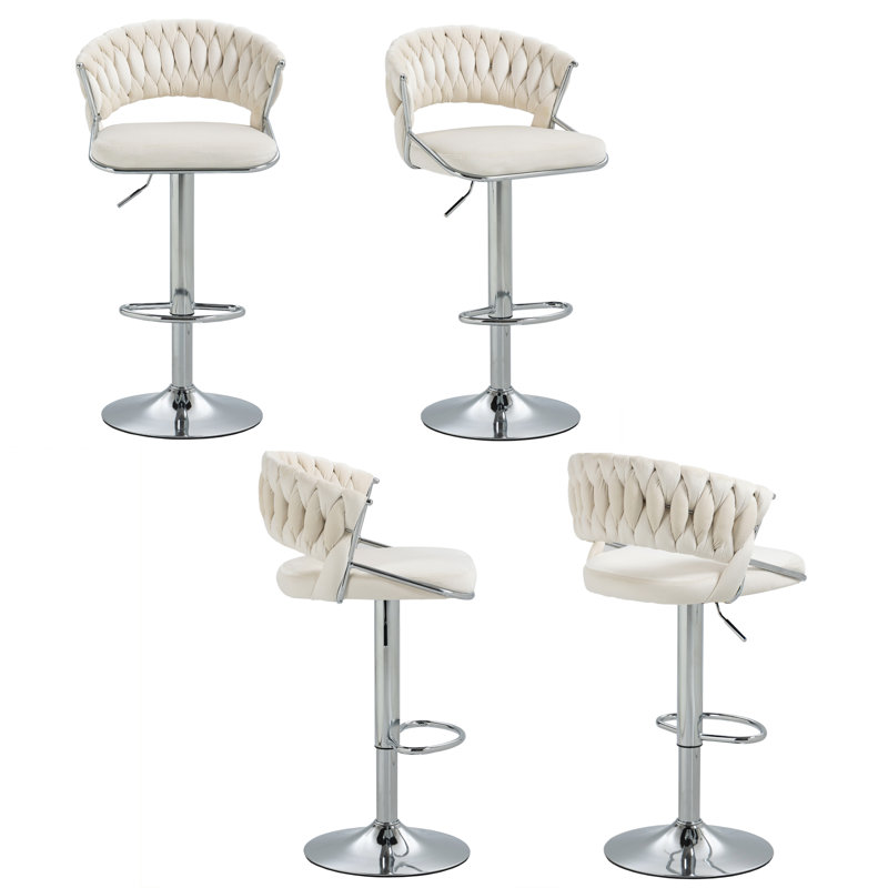 Tabouret de bar Christal, Ivoire ivoire, Argent argent