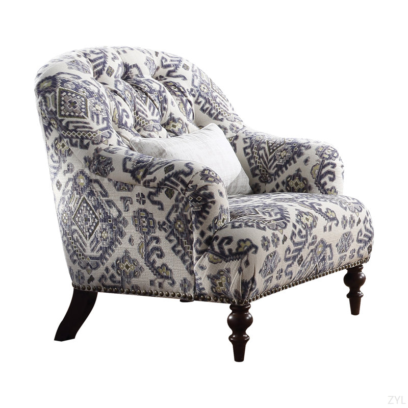 Pattern Fabric Chair W/Pillow