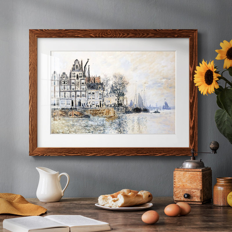 Vue de Amsterdam, 1874, Érable, H 26 po x l 38 po x P 1,5 po
