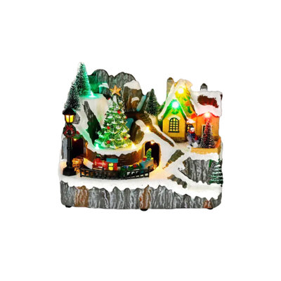 Train Scene with Christmas Tree - Christmas Village Collection by  F07N5-11D