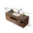48" Mid-Century Style Stone Top Single Bathroom Vanity with White Sink