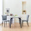 Ensemble de 2 chaises de salle à manger à haut dossier avec design ergonomique: structure en fer forgé, siège en cuir et coussins en éponge à rebond élevé-1855066574