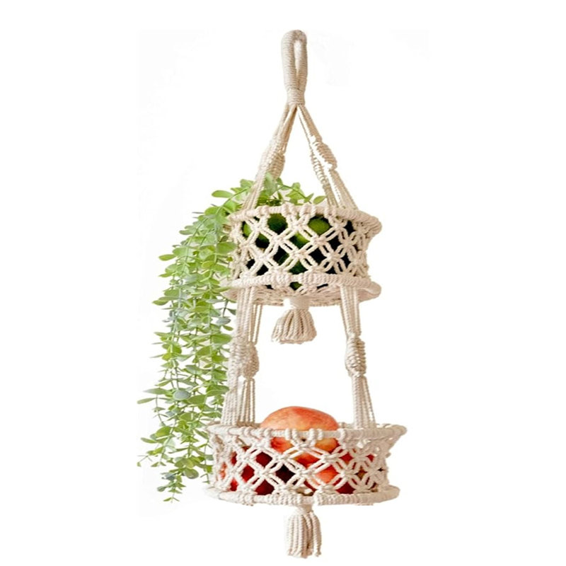 Porte-plante suspendu en macramé Macrame