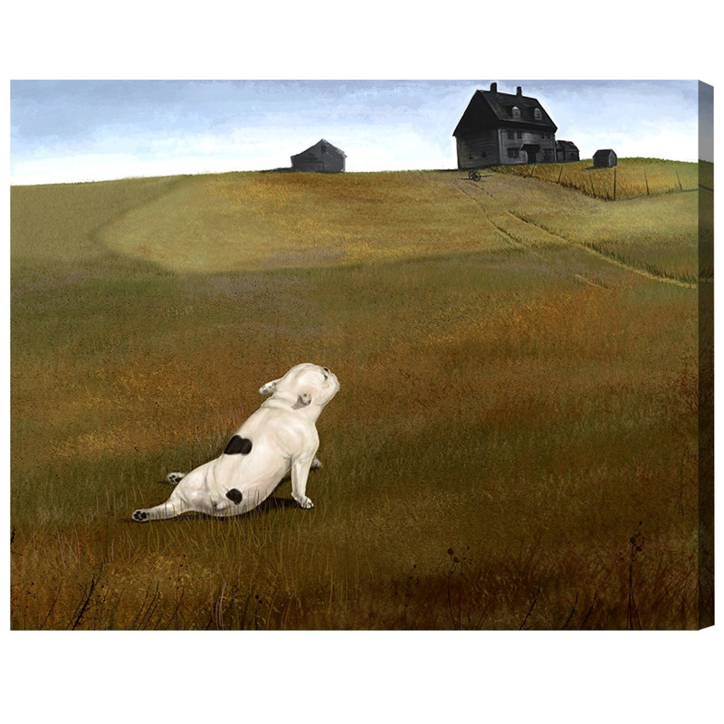 « a dogs world », impression sur toile tendue, H 20 po x l 24 po x P 1,5 po