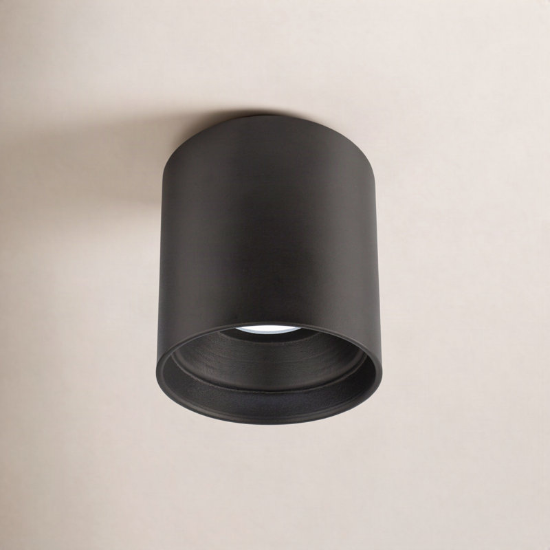 Squat LED Outdoor Flush Mount, Black, 3500K