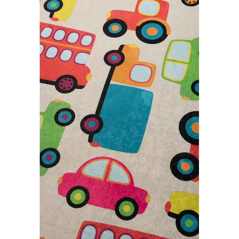 Machine Washable Area Rug, 100% Polyester, 4.6 x 6.2 Feet | Antibacterial, Non-Slip Underside, Pile Height: 0.4 Inches | Durable & Easy Care, Perfect for Living Room, Bedroom, and Dining Areas
