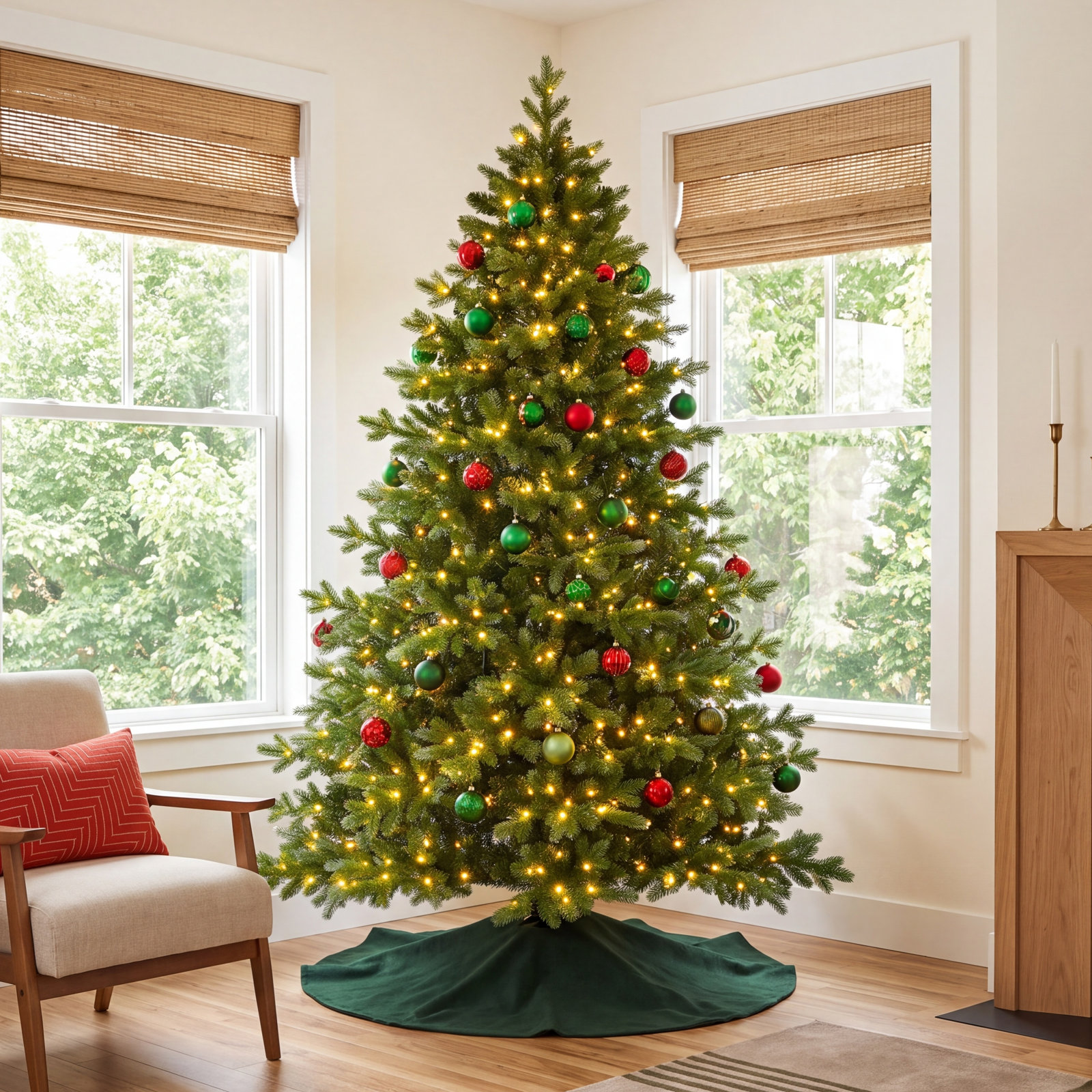 Pre-Lit Christmas Tree, 7.5' H