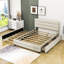 Grand lit plateforme tapissier avec deux tiroirs et un lit gigogne simple  