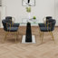 Table de salle à manger en verre de style moderne-455358114