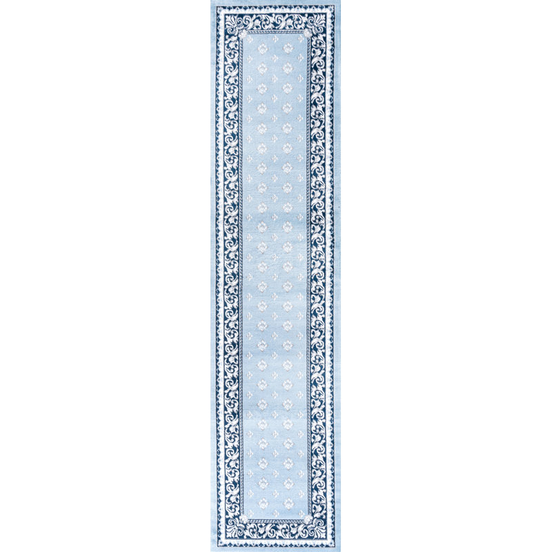 Tapis bleu marine / bleu marine Shannon, Tapis de couloir 2 pi x 10 pi