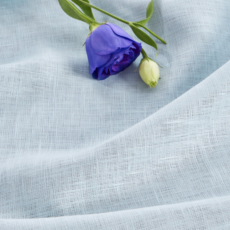 100% Pure Linen Table Runner - Fete, Solid Color, 144" x 14", Ice Water