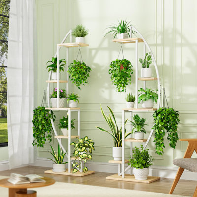 2 Pcs Half-Moon Plant Rack Display Shelf