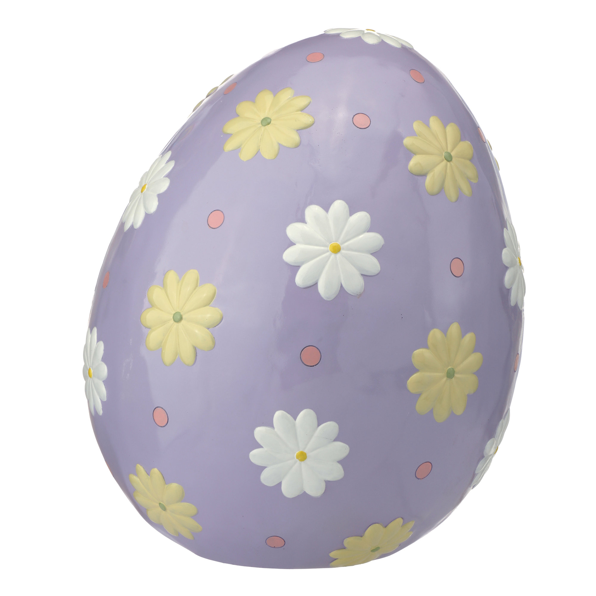 22.75" Resin Outdoor Easter Egg, Purple/Yellow/White