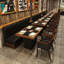 Modern Stylish Restaurant Cafe Black Benches Faux Leather Upholstered Bench
