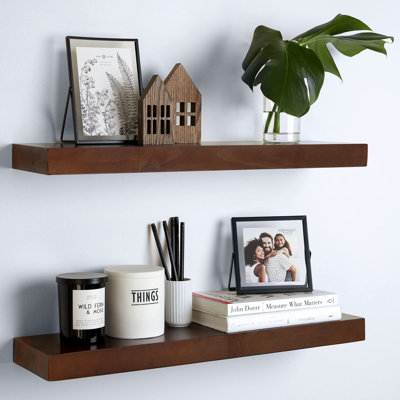 Kaveah 2 Piece Solid Wood Floating Shelf