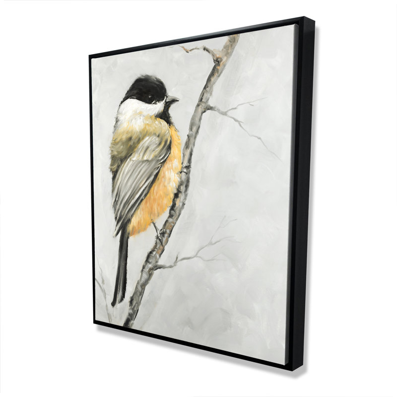 Petite mésange charbonnière - Décoration sur toile encadrée pour les amoureux des oiseaux