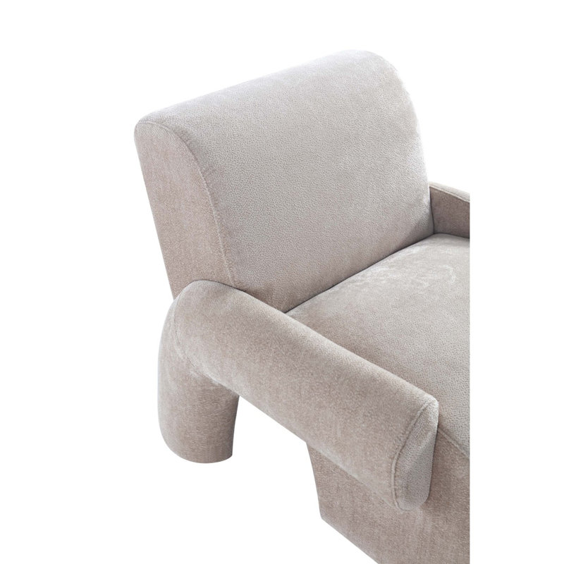 Chaise d'appoint Verandah Mid-Century, Chenille beige Cintra