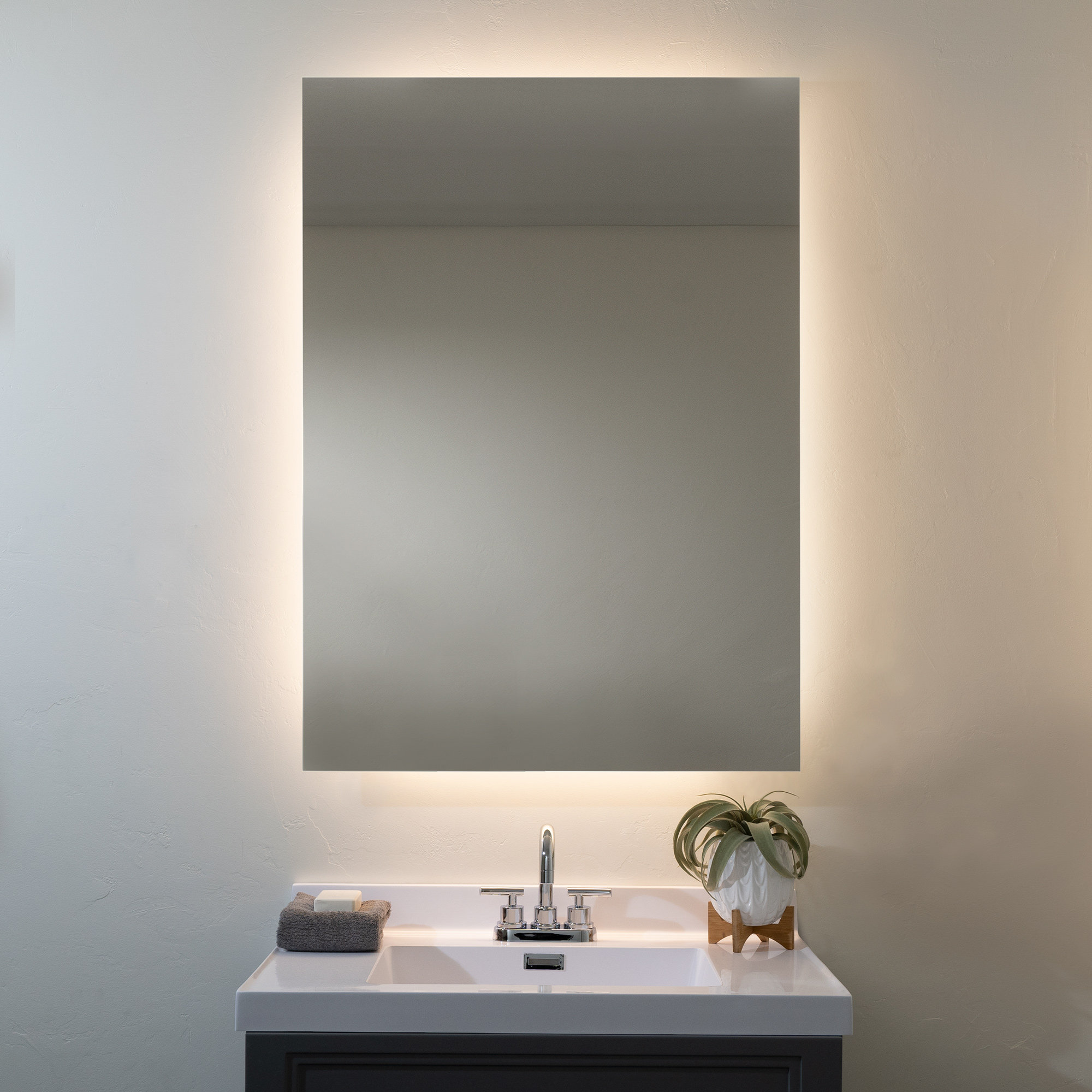 Séura Seura 42"X36" Dimmable Halo Wall Mounted LED Lighted Mirror Wayfair